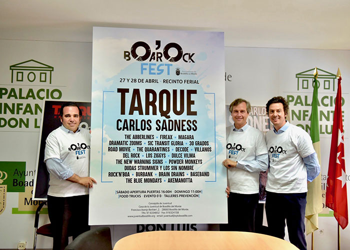 BOarOck contará con  las actuaciones de Carlos Sadness, Carlos Tarque y 21 grupos locales