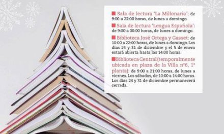 Horario especial de apertura de bibliotecas y salas de lectura hasta el 19 de enero