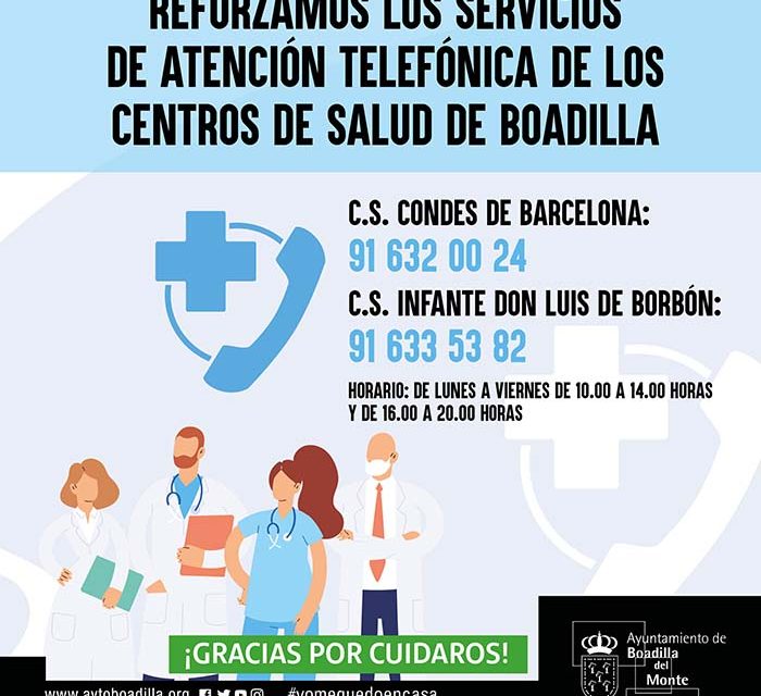 El Ayuntamiento de Boadilla colabora con los centros de salud reforzando su servicio de atención telefónica