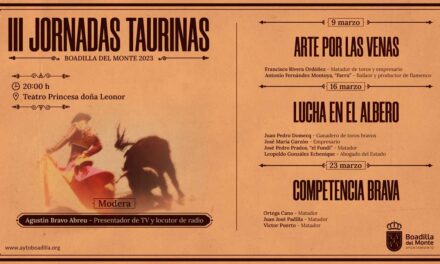 <strong>Boadilla celebra las III Jornadas Taurinas con varias mesas redondas de expertos en el mundo del toro</strong>