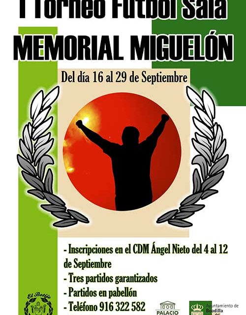 Abierto el plazo de inscripción para participar en el I Torneo de Fútbol Sala Memorial Miguelón en Boadilla