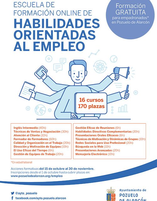 El Ayuntamiento de Pozuelo de Alarcón estrena la primera Escuela on line de Empleo para empadronados