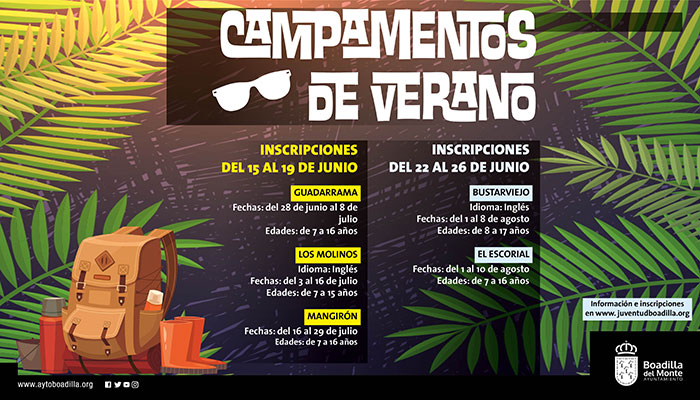 Juventud organiza campamentos de verano para niños y jóvenes de 7 a 16 años dentro de la Comunidad de Madrid
