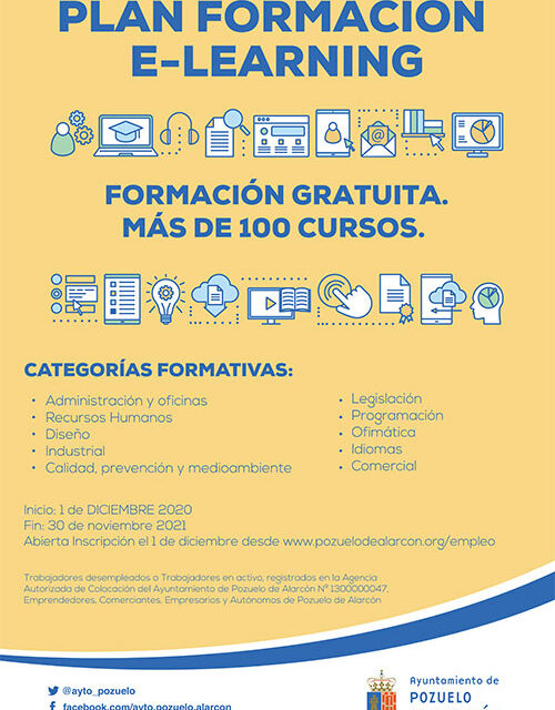 El Ayuntamiento de Pozuelo pone en marcha una nueva edición del plan de Formación e-Learning con más de un centenar de cursos