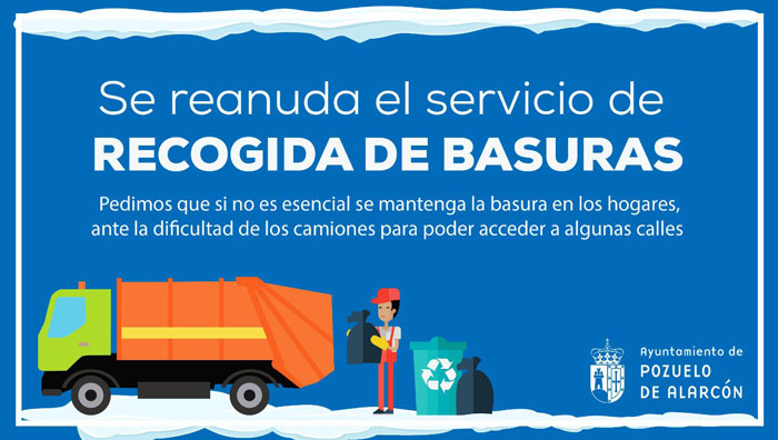 El Ayuntamiento de Pozuelo de Alarcón reinicia la recogida de basuras