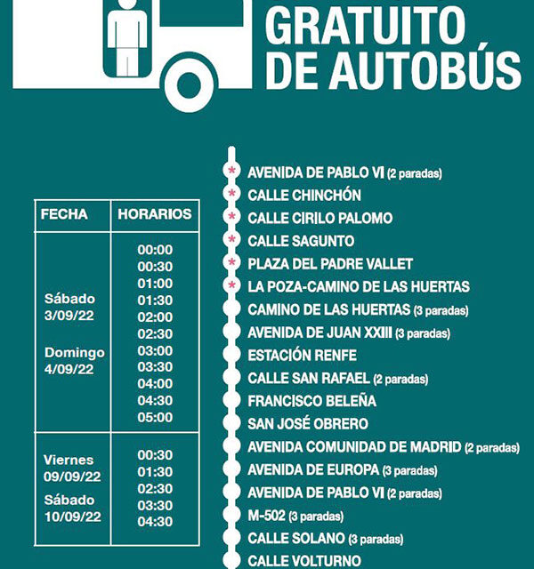 Pozuelo de Alarcón dispondrá de un servicio especial y gratuito de autobuses nocturnos los fines de semana de las fiestas