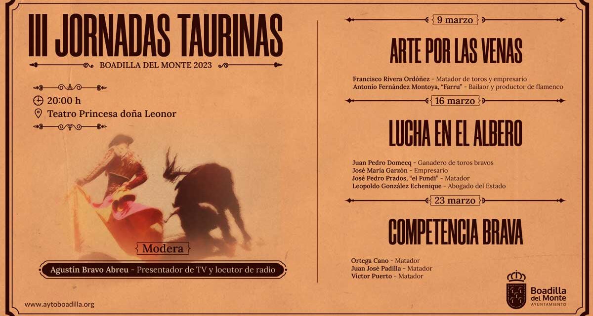 <strong>Boadilla celebra las III Jornadas Taurinas con varias mesas redondas de expertos en el mundo del toro</strong>