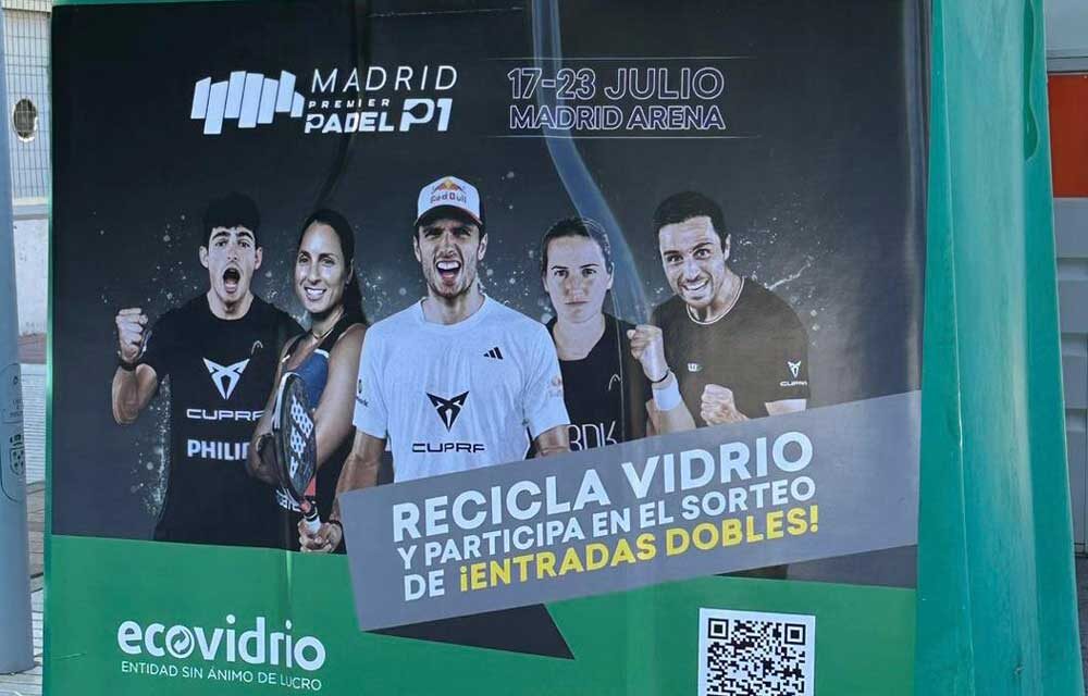 El Ayuntamiento y Ecovidrio premian el reciclaje de vidrio regalando entradas para el Madrid Premier Padel