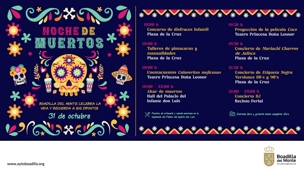 Boadilla celebrará la Noche de Muertos con conciertos, talleres, cuentacuentos y un concurso de disfraces