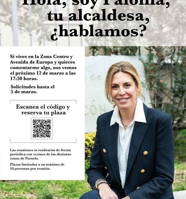Los vecinos de la zona Centro y Avenida de Europa podrán reunirse con la alcaldesa el próximo 12 de marzo para trasladarle sus inquietudes y sugerencias