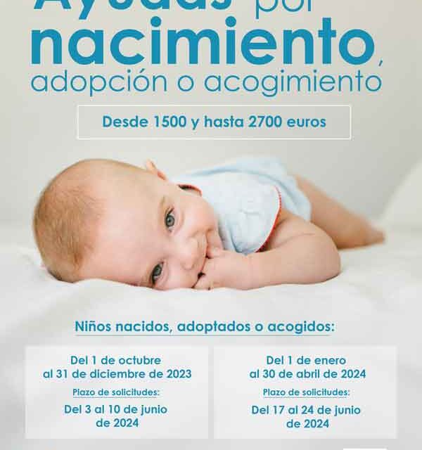 Nueva convocatoria de ayudas por nacimiento, adopción o acogimiento de hasta 2.700 euros