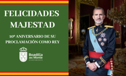 Boadilla anima a los vecinos a colocar banderas de España en los balcones por el aniversario de la coronación del Rey
