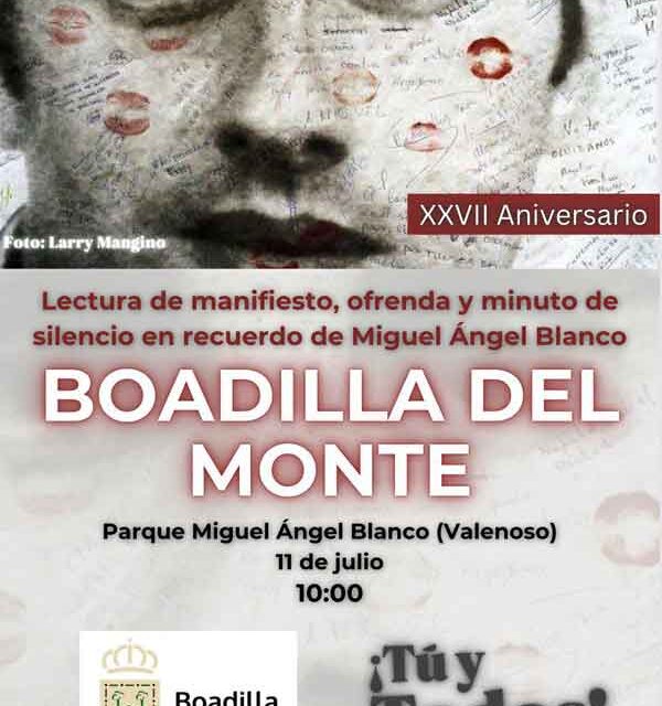 Boadilla recordará a Miguel Ángel Blanco en el 27º aniversario de su asesinato a manos de ETA