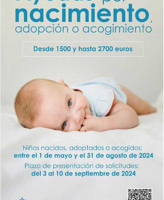 Nueva convocatoria de ayudas por nacimiento, adopción o acogimiento de hasta 2.700 euros