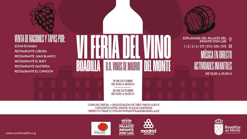 La VI Feria del Vino se celebrará en Boadilla el próximo fin de semana