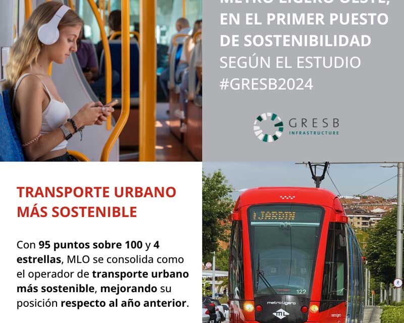 Metro Ligero Oeste, primero en sostenibilidad según el estudio GRESB 2024