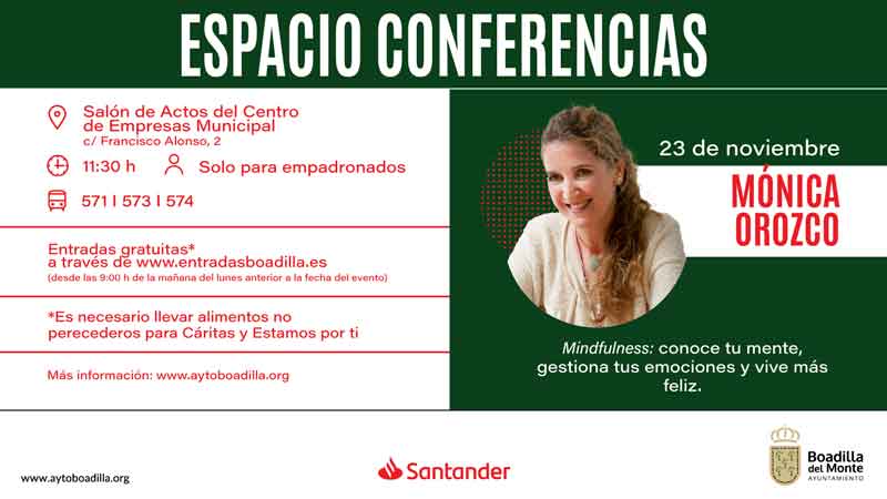 Disponibles las entradas para la conferencia de Mónica Orozco