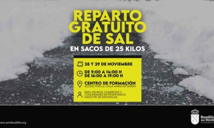 Reparto gratuito de sal entre vecinos y comerciantes los días 28 y 29 de noviembre