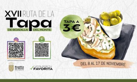 Boadilla celebrará la Ruta de la Tapa del 8 al 17 de noviembre, con la participación de 57 bares y restaurantes