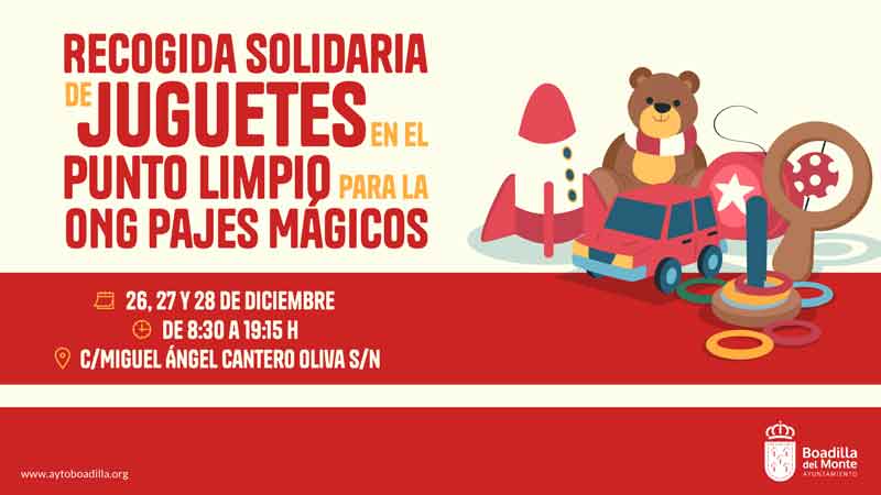 Campaña de recogida de juguetes en el Punto Limpio para la ONG Pajes Mágicos