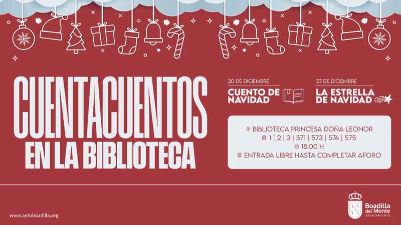 La biblioteca Princesa Doña Leonor ofrece dos cuentacuentos esta Navidad