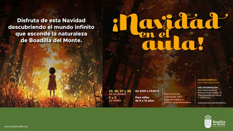 El Aula Medioambiental ofrece un campamento de Navidad para niños de 6 a 12 años