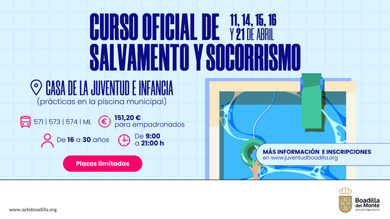 Abierta la inscripción para el Curso de Socorrismo y Salvamento Acuático que se impartirá en Semana Santa