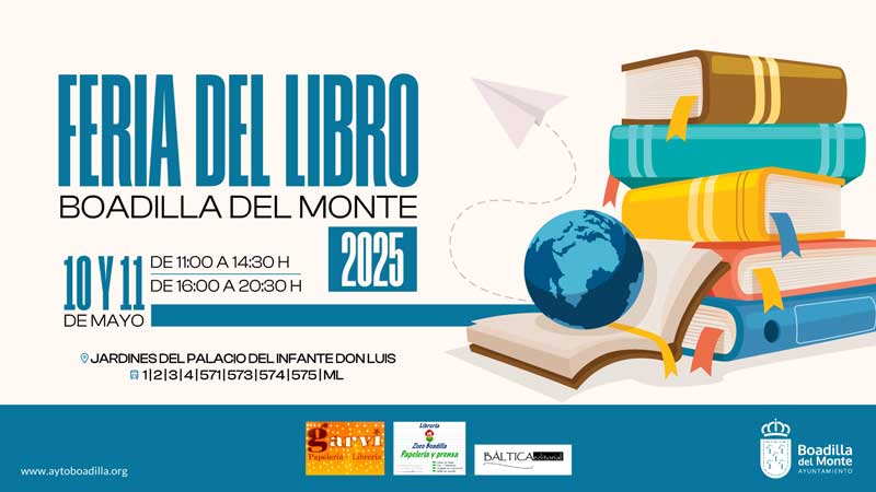 Boadilla celebrará la Feria del Libro los días 10 y 11 de mayo en los jardines del Palacio