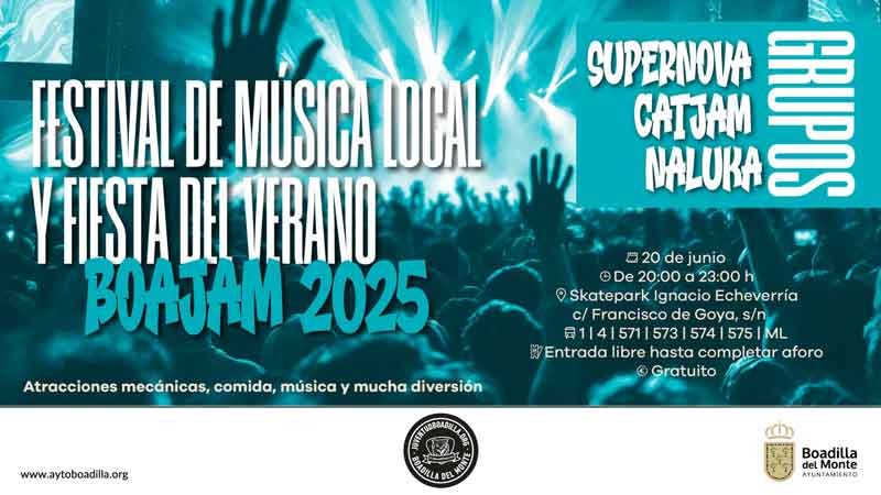 Nueva edición del BOAJAM, festival de música de grupos locales, el próximo viernes, 20 de junio