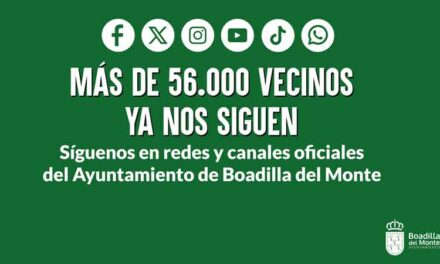 El Ayuntamiento de Boadilla suma más de 56.000 seguidores en sus redes sociales y canales de difusión