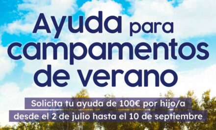 El Ayuntamiento recuerda que sigue abierto el plazo para solicitar la ayuda de 100 euros por hijo para los campamentos de verano