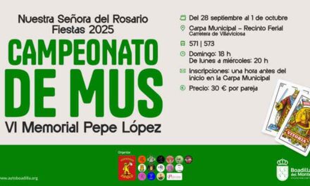 El Campeonato de Mus se celebrará del 28 de septiembre al 1 de octubre en la carpa del Recinto Ferial