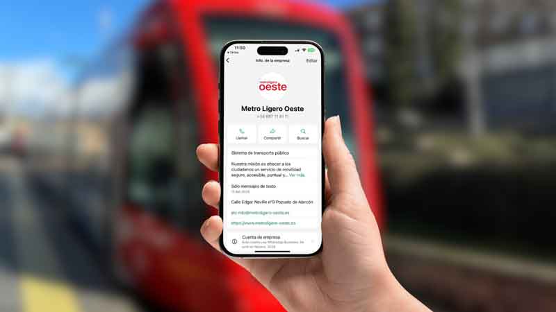 Los usuarios de Metro Ligero Oeste disponen ya de un canal de atención al cliente a través de WhatsApp