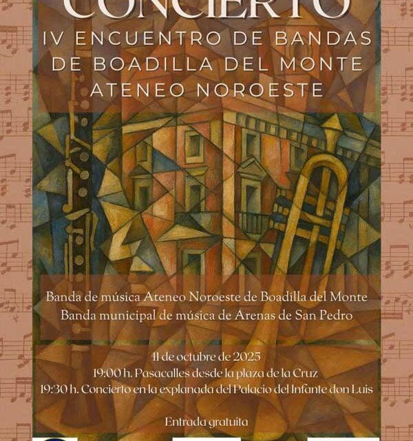 El IV Encuentro de Bandas reunirá el próximo sábado a Ateneo Noroeste y la Banda Municipal de Arenas de San Pedro