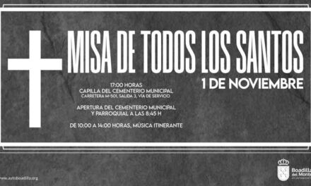 La Misa de Todos los Santos se celebrará en el cementerio municipal el 1 de noviembre a las 17:00 horas