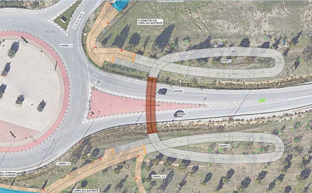 Una cuarta pasarela peatonal y ciclista sobre la M-513 conectará los nuevos desarrollos