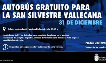 Boadilla ofrece autobús gratuito a los participantes en la San Silvestre vallecana