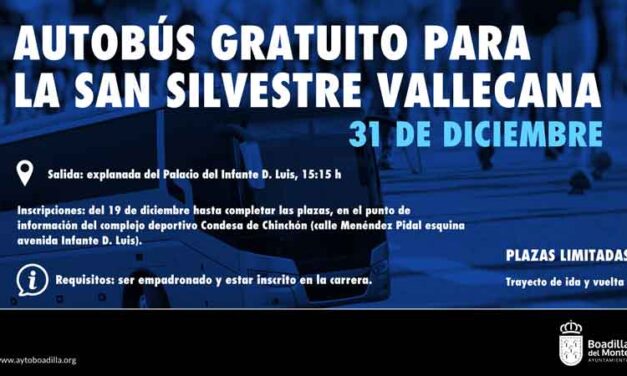 Boadilla ofrece autobús gratuito a los participantes en la San Silvestre vallecana