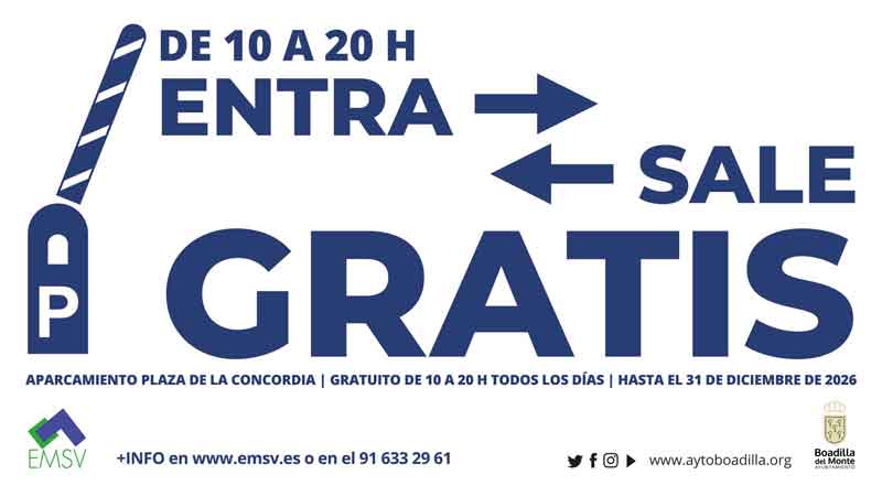 El aparcamiento de la plaza de la Concordia seguirá siendo gratuito de 10:00 a 20:00 horas en 2026