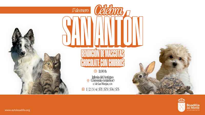 La bendición de mascotas por San Antón será el sábado, 17 de enero, en la iglesia del Antiguo Convento