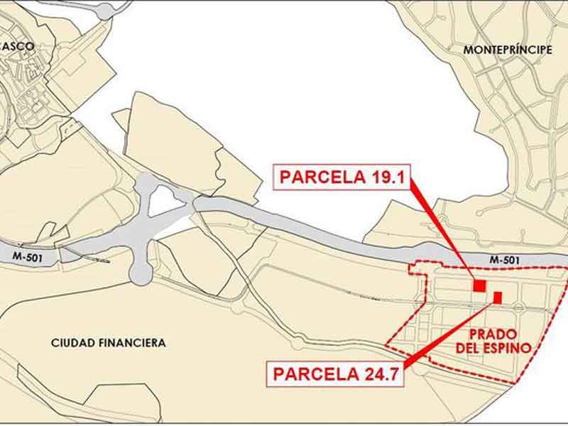 El Ayuntamiento saca a la venta dos parcelas en Prado del Espino por más de 3,2 millones de euros