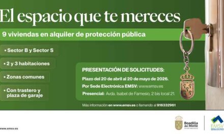 Boadilla ofrece nueve viviendas en régimen de alquiler de protección pública en los sectores B y S