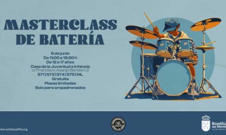 Abierta la inscripción para la Masterclass de batería que ofrecerá la Casa de la Juventud el próximo 6 de junio