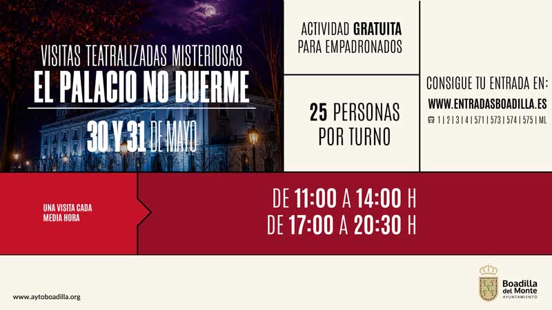 El Palacio ofrecerá visitas teatralizadas con el misterio como temática los próximos días 30 y 31
