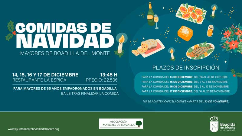 Abierta la inscripción para la primera de las comidas navideñas de mayores