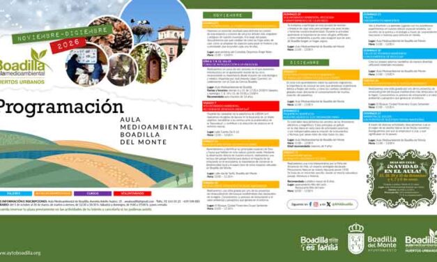 El Aula Medioambiental ofrece rutas, talleres y actividades de voluntariado en noviembre y diciembre